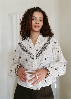 Degas Dot bluse Offwhite Neo Noir 